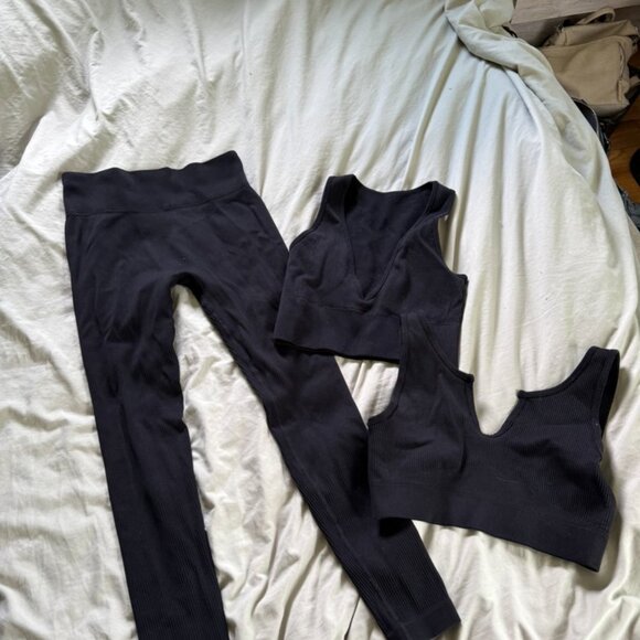 black ribbed set 3 pieces - Picture 4 of 5